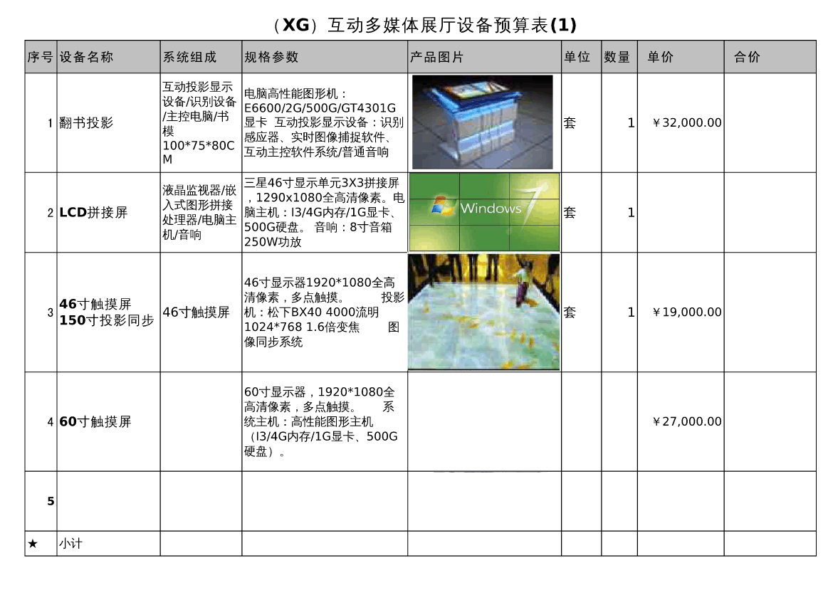互动多媒体展厅设备预算规划与配置清单
